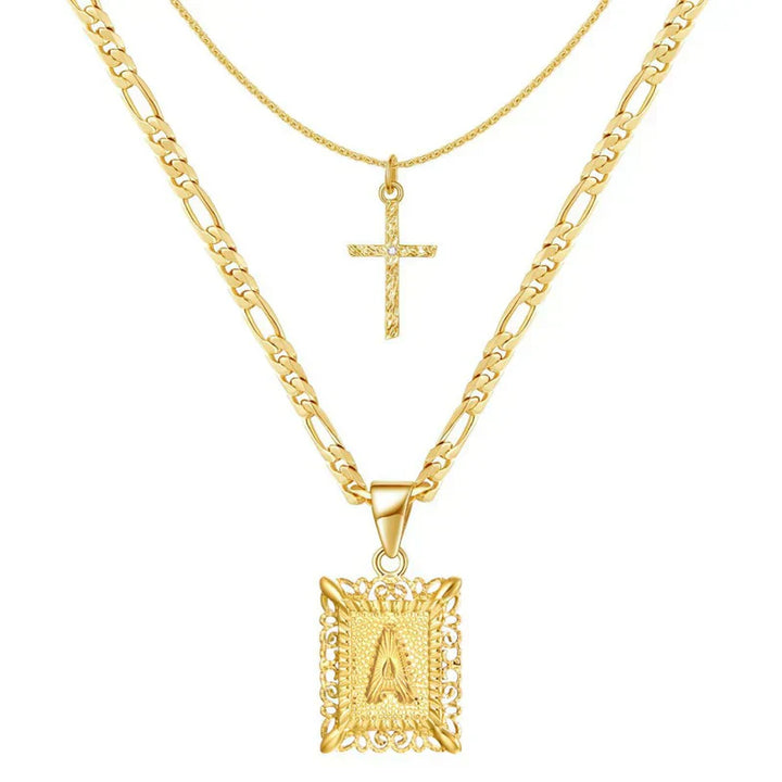 Colar Inicial Cruzado | Ouro