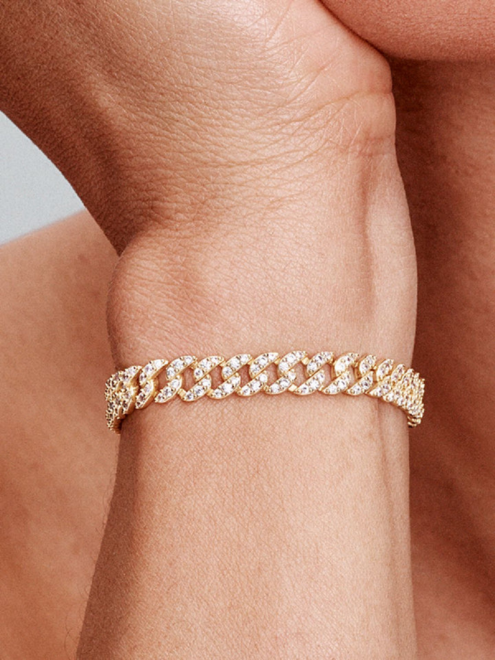 Pulseira Cubana em Moissanita
