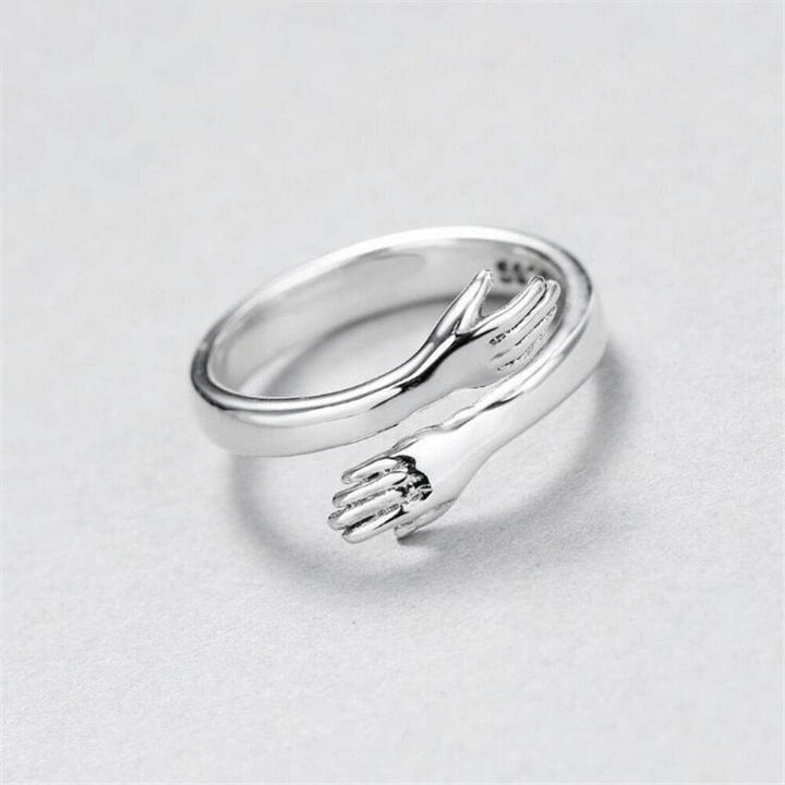 Anel Hug ajustável em prata