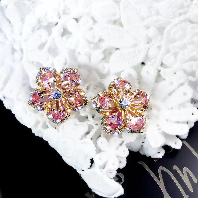 Brincos de zircônia multicolorida em prata