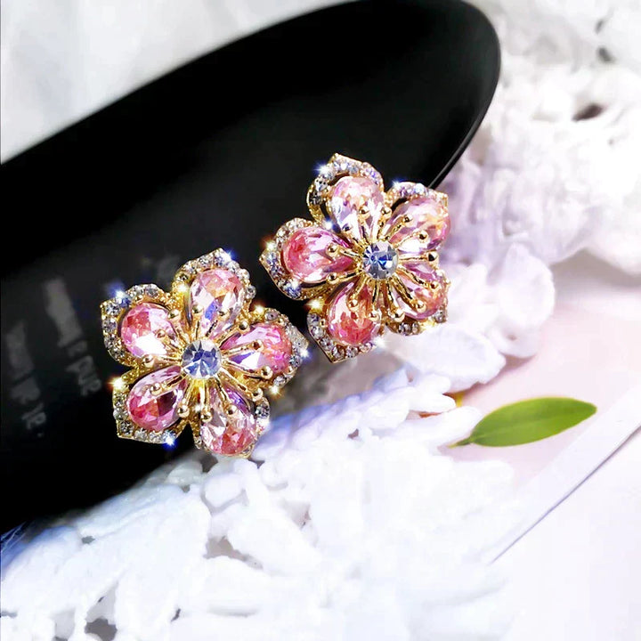 Brincos de zircônia multicolorida em prata
